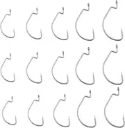 50PCS Barbed Fishing Hooks Up-Turned Octopus Hooks Baitholder Hooks Fishing Tack