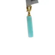 New DAVID YURMAN Ladies 20x5mm Barrel Charm Enhancer with Amazonite & 18K Gold