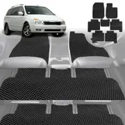 6D Diamond Car Floor Mats for Kia Carnival 2006-2014-Ultimate Set-Black-Outback GT
