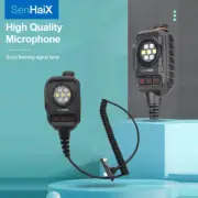 Senhaix Shoulder Microphone Type C Connector with Strobe Light for GT-12 Radio