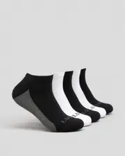[Lucid] Lucid Men's Fuzzled Ankle Socks 5 Pack in White/Black One Size White/Black
