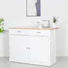 Drop Leaf Rolling Kitchen Island Bar Cart Buffet Sideboard Drawer Cabinet Table