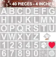 4 Inch Letter Stencils and Number Stencils for Painting - 40 Pcs Alphabet