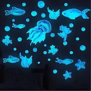 Luminous sea Creatures Wall Stickers - a Magical Underwater World Full of Shine and Imagination That transforms Your Walls into a Dreamland
