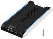 for PS 5 Slim/PS 5 Pro RGB Game Console Base Bracket with 3 USB 2.0 Ports Console Host Stand 8 Light Mode Vertical Station Base W/ 3-Speed Cooling Fan for Sony PlayStation 5 Game Accessories