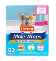 Hartz Disposable Male Dog Diaper Wrap Leak Proof Protection Size SSS Pack of 52