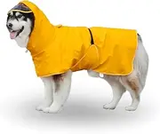 Reflective Dog Raincoat - Waterproof Adjustable Pet Jacket with Hood, Lightweight Dog Apparel for Small to Extra-Large Dogs, Yellow (M)