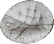 43inch Papasan Chair Cushion, Overstuffed Round Swing Egg Cushion, Soft Fluffy Papasan Seat Cushion Replacement for Porch Patio Backyard Balcony(Gray)