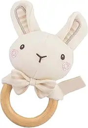 Soft Baby Rattle, Stuffed Animal Shaker Toy, Plush Hand Grip Design, Gentle Sound Stimulation, Multiple Animal Shapes Elephant Bear Rabbit Lion, for Boys Girls Newborns Infants, 12cm Cotton