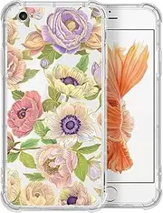 DAIZAG Clear Case Compatible with iPhone 8 7 SE,Luxury Flowers-Peony Cute Soft Silicone Cover Floral Print,Clear Protective Cover for iPhone 8 7 SE2 SE3 2022 2023