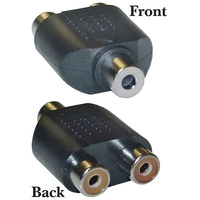 RCA to Stereo adapter, 2 x RCA Female / 1 x 3.5mm Stereo Female 30S1-01400