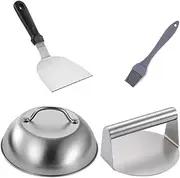 1Set Stainless Steel Burger Press Ergonomic Patty Maker Tool for Homemade Burgers Durable Mold with Comfortable Handle for BBQ and Outdoor Cooking