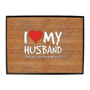 Love My Husband And Yes - Funny Novelty Doormat Man Cave Floor mat