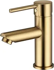 ACA International WELS Bathroom Tap, Bathroom Basin Mixer Tap Vanity Sink Basin Tap Faucet(Brushed Yellow Gold)