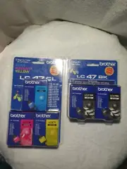 Brother 2xBlack and 1xColour - 2xLC47BK, LC47C, LC47M, LC47Y- Free Postage