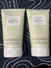 2 VICTORIAS SECRET CUCUMBER & GREEN TEA REFRESH MOISTURIZING CREAM BODY WASH 8oz