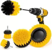 AstroAI Drill Brush Attachment Set Power Scrubber Cleaning Kit w/ Extend, Yellow