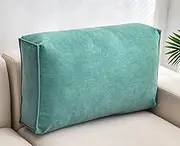 Super King Size Pillow Soft Rectangular Cushion Reading Pillows Comfort Back Throw Cushions 60/70/90/100cm with Removable Cover for Couch Sofa Bed Bedrest Lumbar(Peacock Blue,100x45x12cm)