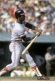 Paul Blair Baltimore Orioles swings at a pitch v the Oakland Athl- 1974 Photo