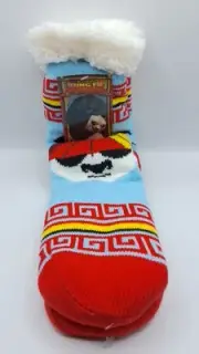 Kung Fu Panda Sherpa Fleece Slipper Socks Cabin Sock Adult One Size NEW/NWT