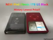 U2 Apple iPod Classic 7th Generation Red 1TB SSD Upgraded 160G/ U2 Black Back