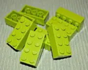 (8) 2x4 Lime Green Standard Brick Bricks ~ New Lego Parts ~