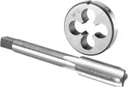 Burkit M12 X 1 Tap and Die Set, M12 x 1.0 Machine Thread Tap and Round Die Ri...