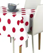 Red Dots on White Signature Tablecloths - Assorted Sizes!