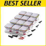 Buffet Ready: 12 Pack Food Warmers with 2-Hour Fuel for Effortless Gatherings