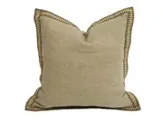 Natural Square Artisan Linen & Jute Cushion With Microfiber Fill 55X55CM