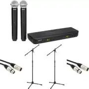 Shure BLX288/SM58 Dual Channel Wireless Handheld Microphone System with Stands