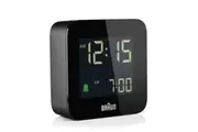 6cm Black Digital Travel Alarm Clock By BRAUN