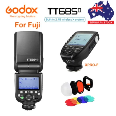 Godox TT685IIF Flash Speedlite + XPRO-F Trigger for Fuji + Magnetic Color Filter