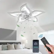Dimmable Ceiling Fan with Light and Remote Control, 27" 27”, White (Upgraded)