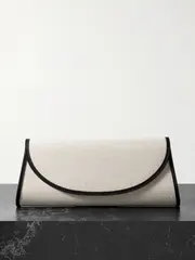 [Hunting Season] Hunting Season - Opera Leather-trimmed Canvas Clutch - Black - One size One size Black