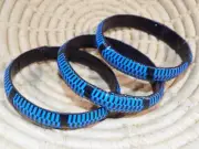 African Tuareg Bracelet Set S blue bangles tribal ethnic boho jbtv36