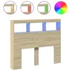 LED Lights Headboard Wooden Storage Shelf Bedhead Bed Head King Single 120cm