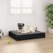 Dog Bed, Rectangle Kennel Bed, Solid Wood Pine Pet Bed for Cats, Dogs, Small Pets, Easy Assemble, 61.5x49x9 cm