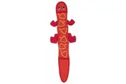 Fire Biterz Durable Tough Dog Toy Made With Firehose Material, Tough Plush Toy for Large Dogs by Outward Hound, Large, Red Lizard