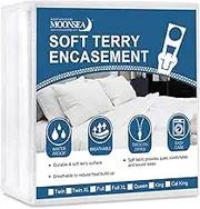 Zippered Mattress Protector with Ultra Soft Cotton Terry Surface, 6-Side Waterproof Mattress Encasement, Vinyl Free, Dustproof, Durable Zipper, Noiseless, for Standard King Size Mattress 76'' X 80''