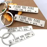 COLO 雕刻鑰匙扣刻字鑰匙扣情侶鑰匙圈 I LOVE MORE THE END KEYRING