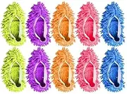 ALINK 10 Pieces Microfiber Mop Slippers Shoes Cover Soft Washable Reusable Floor Polishing Dust Dirt Hair Men Women Sweeper Cleaning Mop Tool for House Office Bathroom Kitchen, Multicolored 5 Pairs