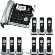 AT&T TL86109 2 Line Connect Cell Bluetooth Corded 9 Cordless Combo Phone System