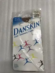 Girls Danskin Ultra Shimmery Footed Tights 331 Lt Toast LG 12-14 Kids Dance NEW
