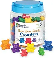Learning Resources Three Bear Family Counters, Educational Counting and Sorting Toy, Rainbow, Autism Therapy Tool, Size Awareness, Set of 96 Ages 3+