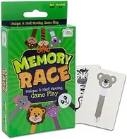 Memory Race Card Game by Trunkworks | an Unique Matching Card Game for Kids Ages 5 and Above | Develops Focus, Critical Thinking, Visual Discrimination | Fun Family Travel Games for 5, 6, 7, 8 Years