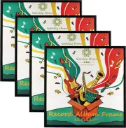 4 Packs 12.5X12.5 Black Aluminum Vinyl Record Album Frame with Hanging Hardware