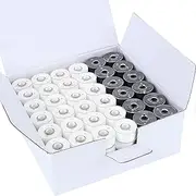 [New brothread] 144pcs (96White + 48Black) 60S/2(90WT) Prewound Bobbin Thread Plastic Size A SA156 for Embroidery and Sewing Machine Polyester Thread Sewing Thread