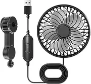 USB Car Fan for Backseat - 3 Speeds Carseat Cooling Headrest Fan,Adjustable Auto Air Ventilator for Van RV Truck Vehicle Sedan