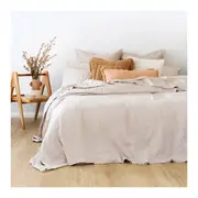 Bambury Linen Quilt Cover Set Pebble Double